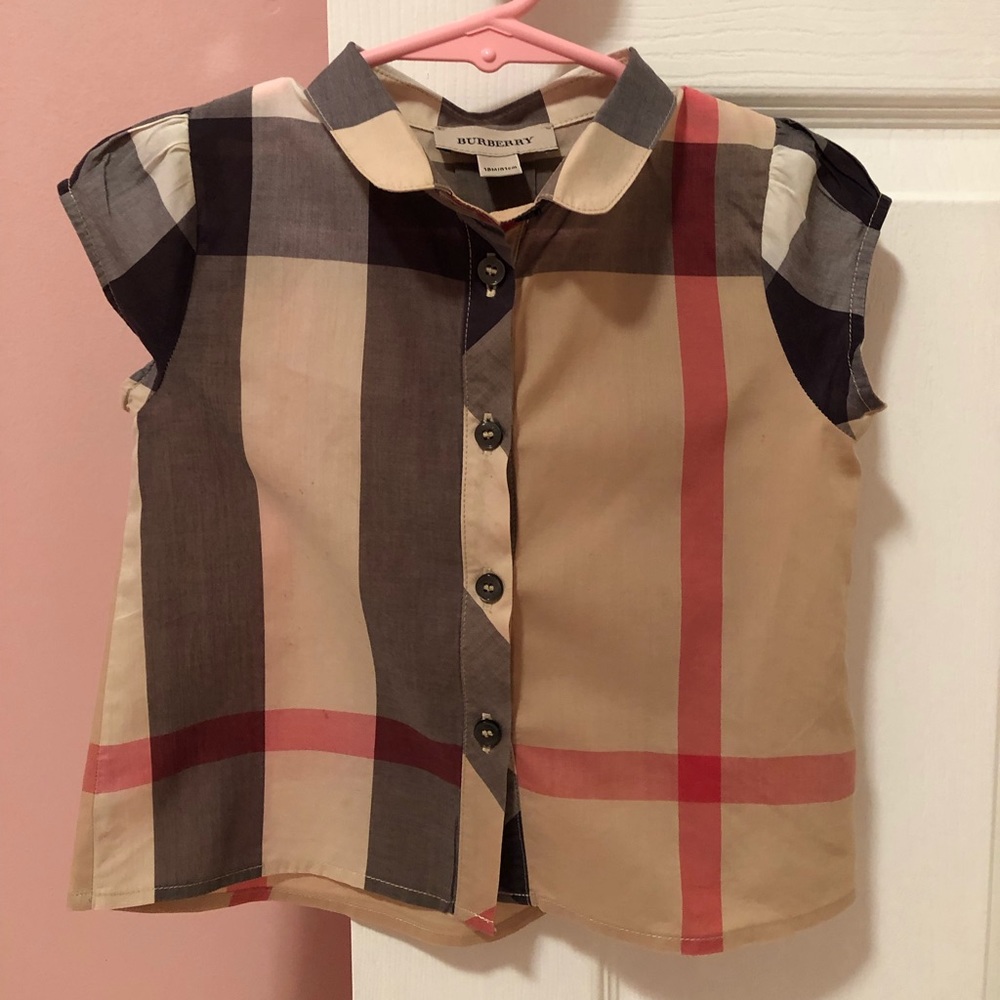 Burberry classic check blouse. Size 18M.
